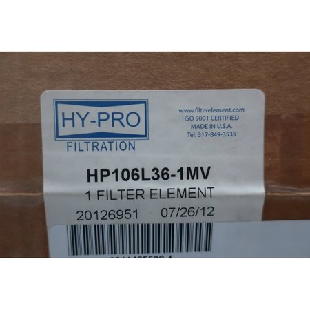 Hy-Pro Hydraulic Filter Element HP106L36-1MV